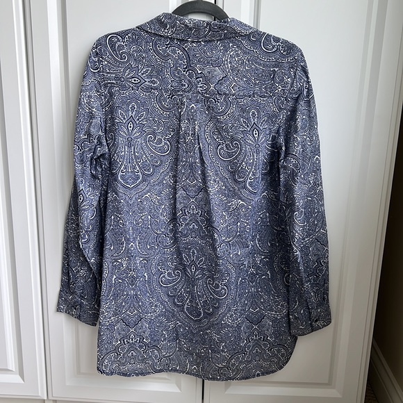 Tommy Hilfiger Blouse Navy/White Quarter Button Size M - Picture 8 of 12